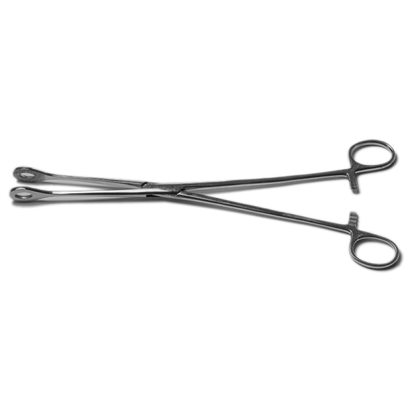 Щипцы для удаления плодного яйца с кремальерой прямые 260х14 мм (Абортцанг)