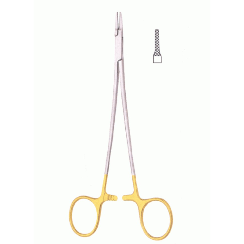Иглодержатель общехирургический ТВС 140 мм (узкие губки)