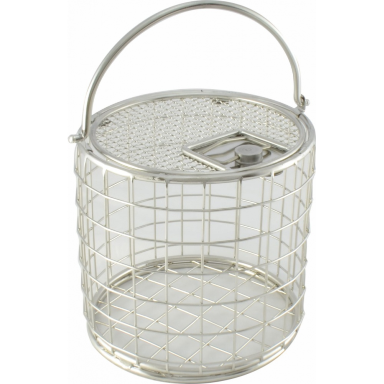 Корзина проволочная цилиндрическая КПЦ с ручками 240*180 с крышкой