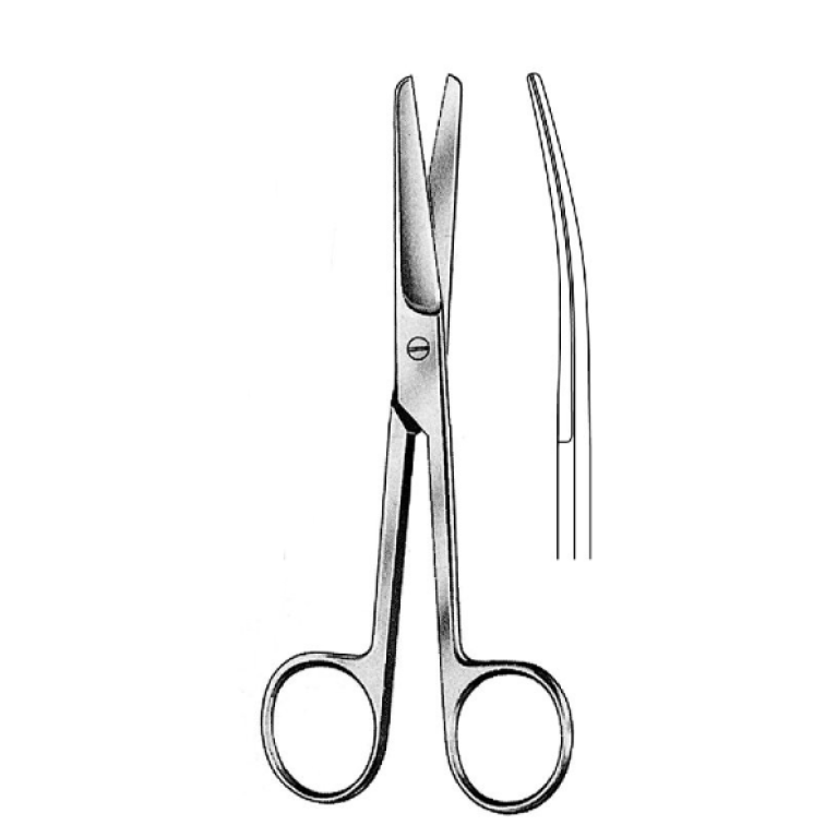 Ножницы тупоконечные 100 мм изогнутые