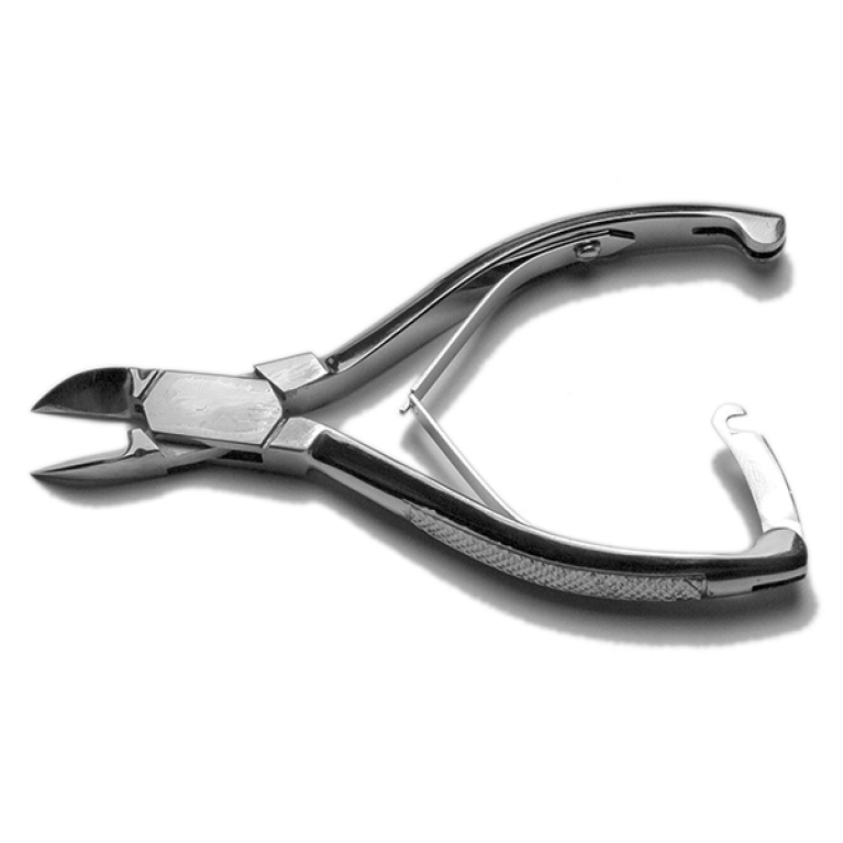 Кусачки для ногтей изогнутые, 140 мм с замком (2 пружины)