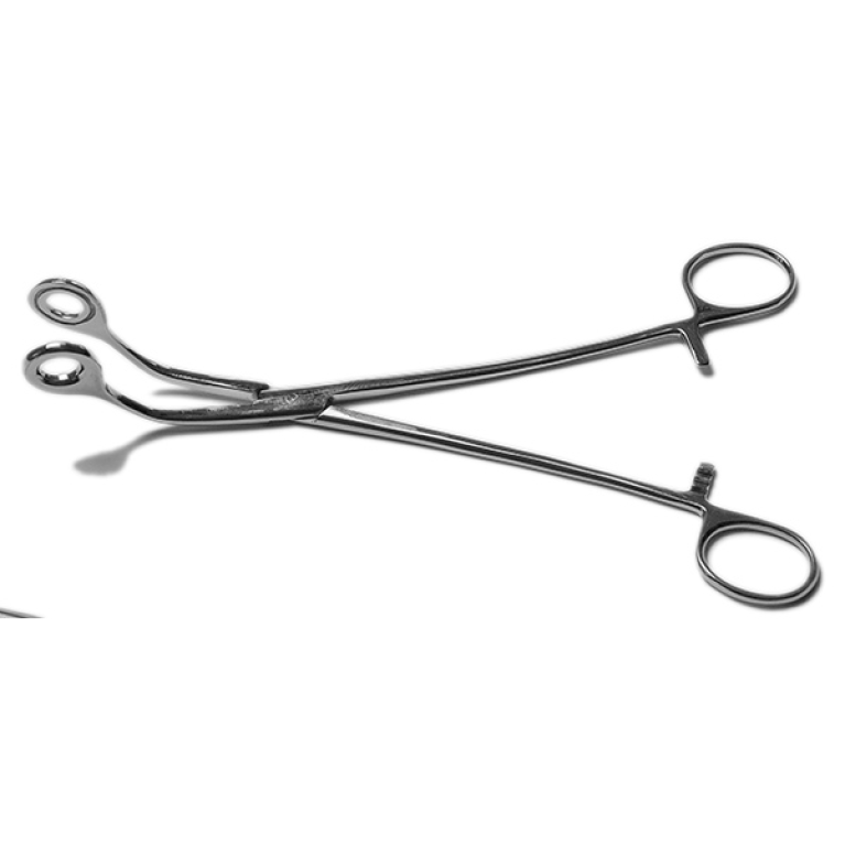 Щипцы геморроидальные окончатые изогнутые, 215 мм