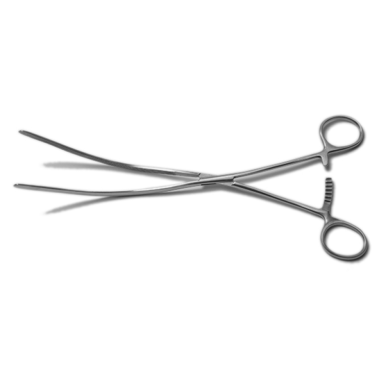 Зажим кишечный эластичный изогнутый для взрослых 235 мм