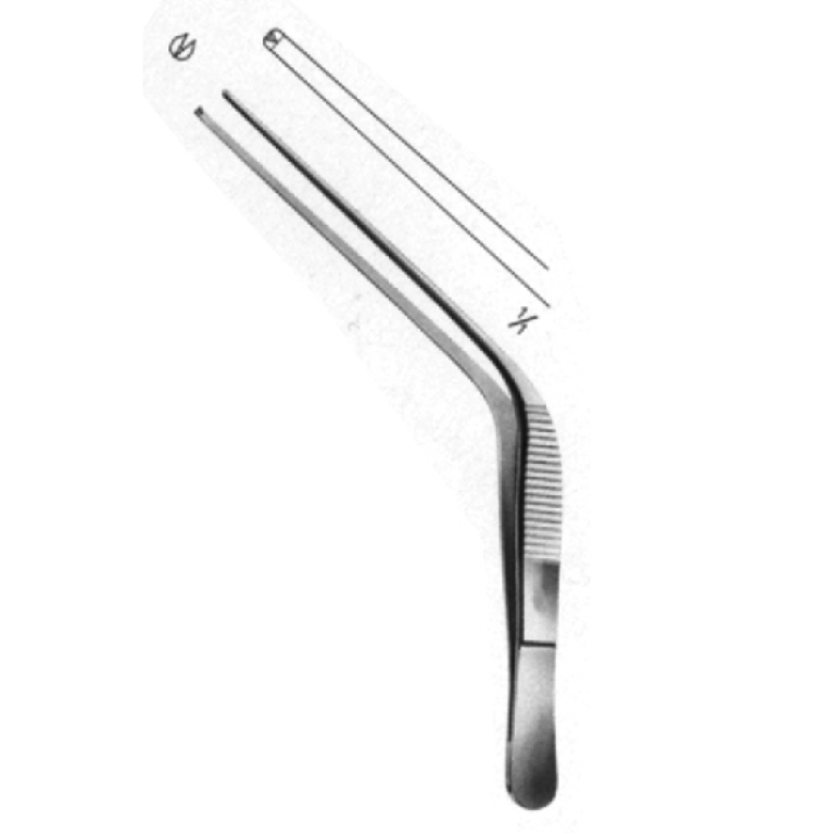 Пинцет ушной хирургический, горизонтально-изогнутый, 105*1,5 мм