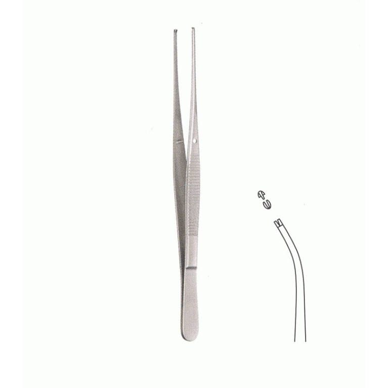 Пинцет глазной хирургический изогнутый 100*0,6 мм