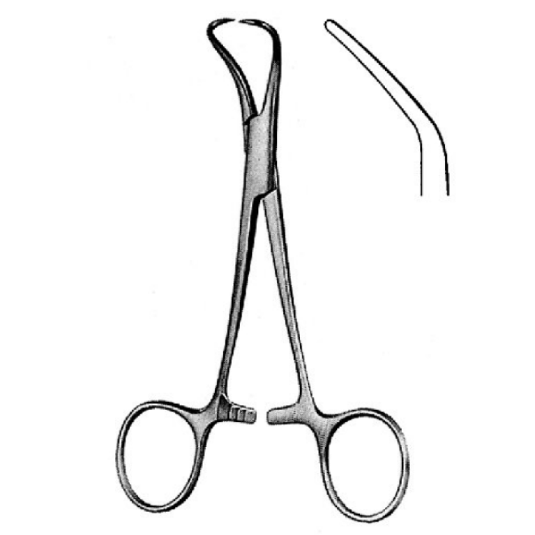 Зажим с кремальерой для операционного белья (цапка) 130 мм