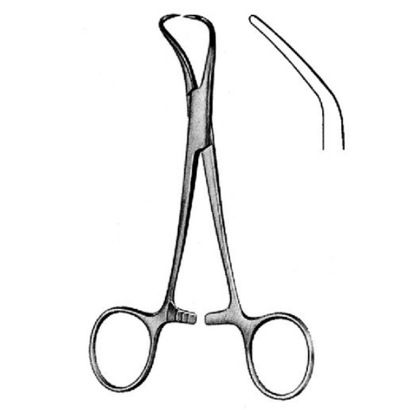 Зажим с кремальерой для операционного белья (цапка) 130 мм