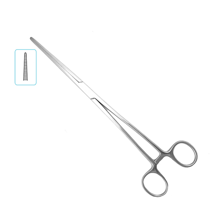 Зажим кровоостанавливающий зубчатый прямой, 200 мм (Бильрот)