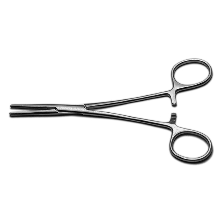 Зажим с атравматической нарезкой прямой 160 мм