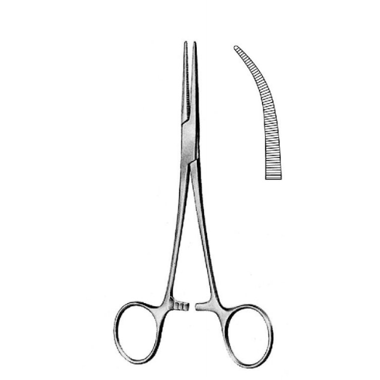 Зажим Москит изогнутый по плоскости 150 мм