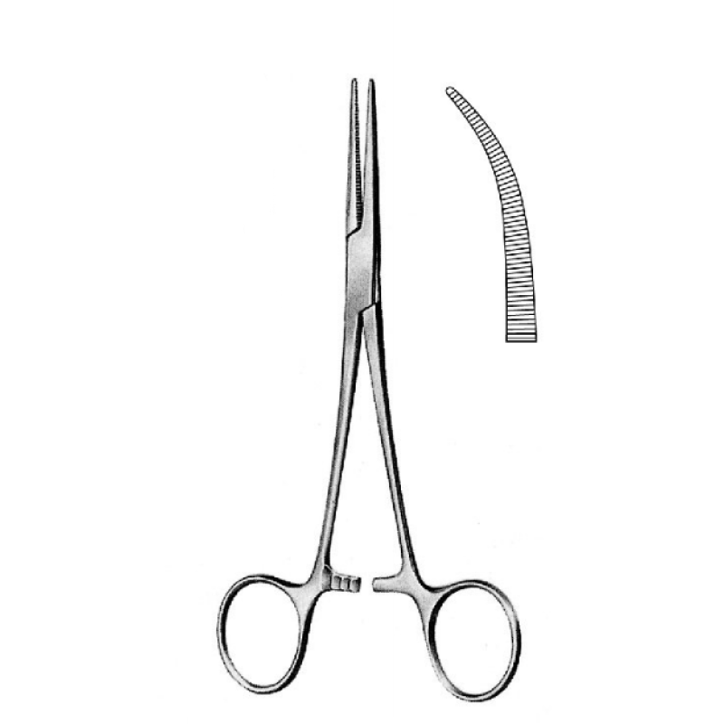 Зажим Москит изогнутый по плоскости 150 мм