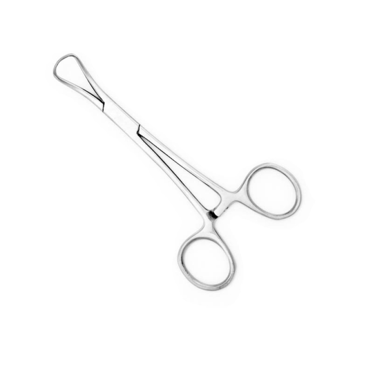 Зажим с кремальерой для операционного белья (цапка) 130 мм