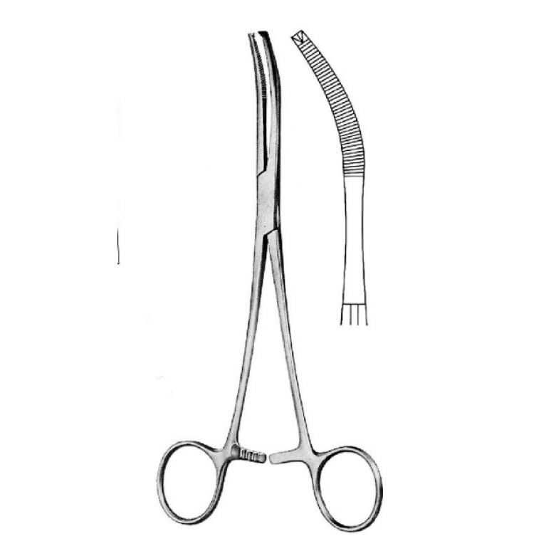 Зажим Микулича для прикрепления белья к брюшине 195 мм